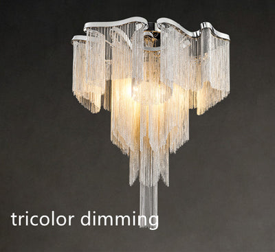 Lámpara de Techo Nordic Lujo con Cadena Aluminio y Borlas para Sala - Image 7