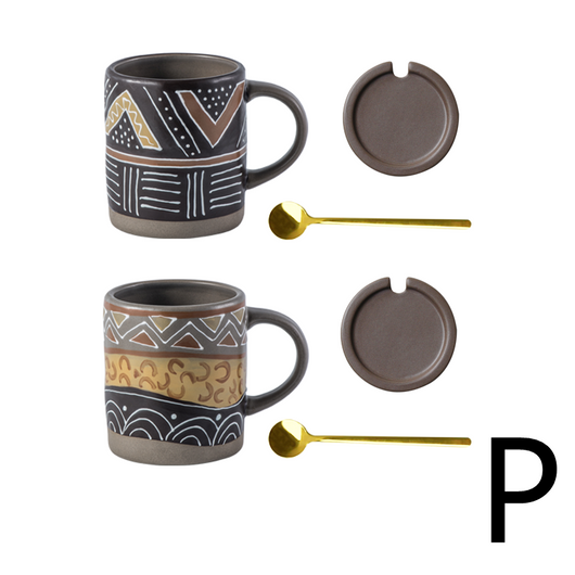 Taza de Café Artesanal Retro con Tapa - Image 17
