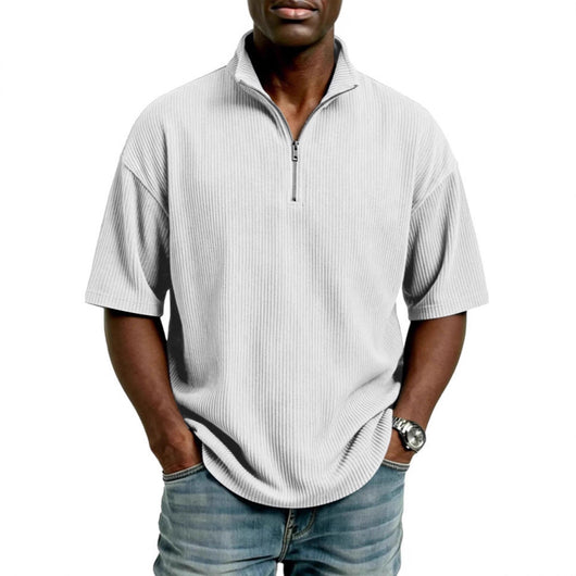 Playera Suelta de Tejido Waffle para Hombre - Comodidad de Verano - Image 2