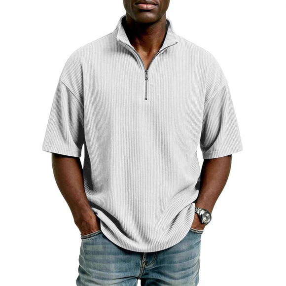 Playera Suelta de Tejido Waffle para Hombre - Comodidad de Verano