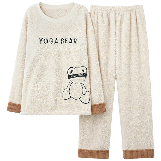 Pijama Térmico de Terciopelo Coral para Hombre - Cuello Redondo Franela Invierno - Image 6