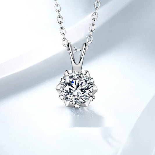 Collar Solitario de Diamante con Seis Puntas en Plata - Propuesta de Matrimonio - Image 2