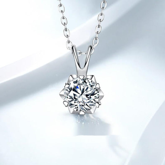 Collar Solitario de Diamante con Seis Puntas en Plata - Propuesta de Matrimonio - Image 2