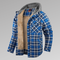 Camisa Xadrez Masculina de Veludo Grossa com Capuz