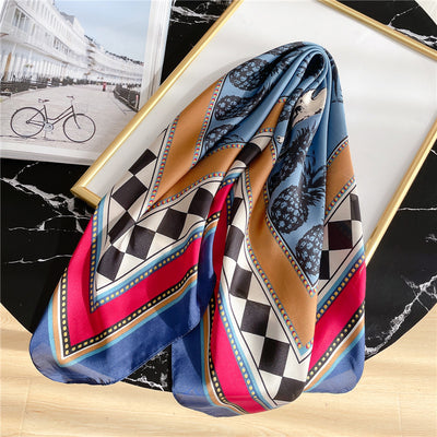 Pañuelo de Seda Estampado con Rayas - Versátil y Combinable - Image 20