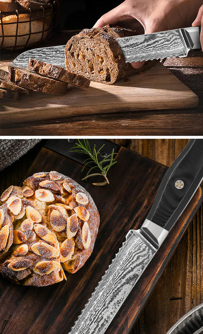 Cuchillo para Pan Damasco - Hoja Profesional de Corte Perfecto - Image 13