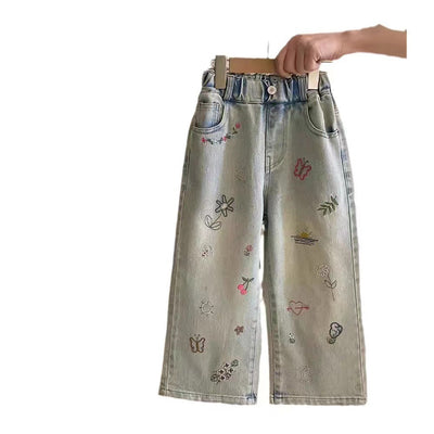 Jeans Rectos Personalizados con Bordado para Niñas - Image 5