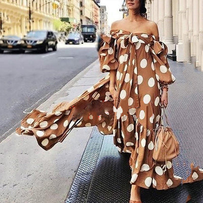 Vestido Bohemio de Lunares para Mujer con Hombros Descubiertos - Image 10