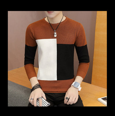 Suéter Tejido Cuello Redondo Estilo Coreano para Hombre - Image 13