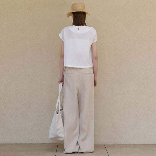 Pantalón Recto Largo Minimalista con Bolsillos Dobles para Mujer - Image 4