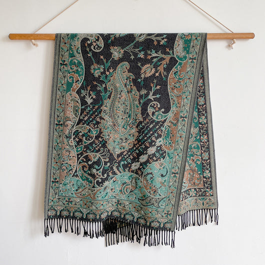 Pashmina Étnica Gruesa con Borlas - Bufanda Térmica Abrigadora - Image 10