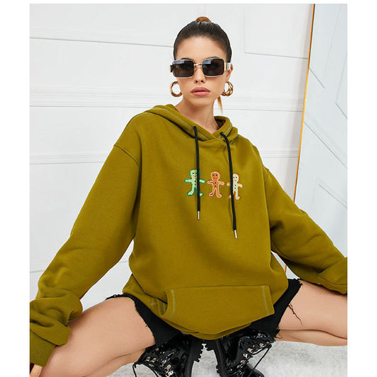 Sudadera Suelta de Manga Larga en Colores Sólidos para Mujer - Image 11
