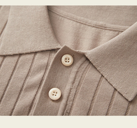 Polo Tejido Elástico Manga Corta para Hombre - Image 32