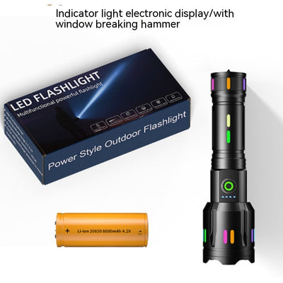 Linterna LED Potente con Zoom, Carga USB Type-C y Pantalla Digital - Image 4