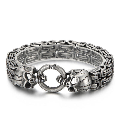 Pulsera de Acero Titanio para Hombre con Patrón de Calavera - Image 8