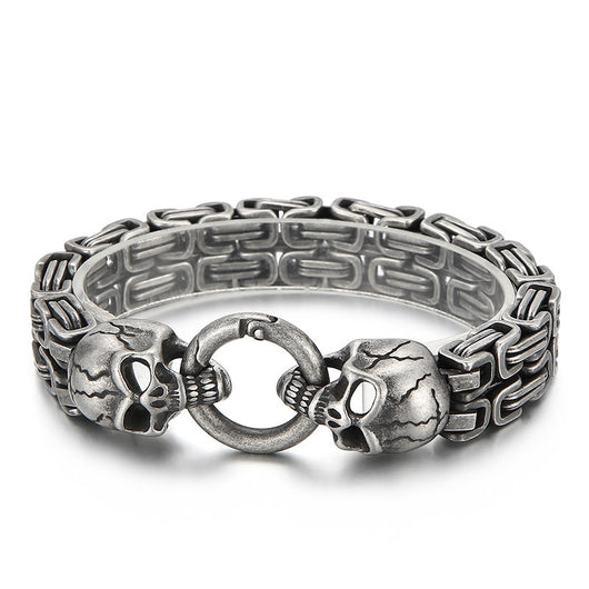 Pulsera de Acero Titanio para Hombre con Patrón de Calavera - Image 8