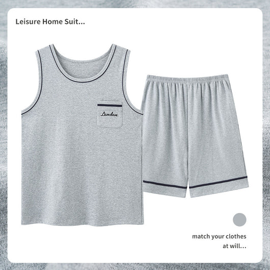 Pijama Masculino de Algodón Transpirable Absorbente de Humedad - Image 12