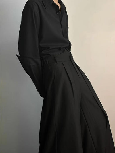 Pantalones Kendo Doble Capa - Diseño Casual Relajado para Hombre - Image 15