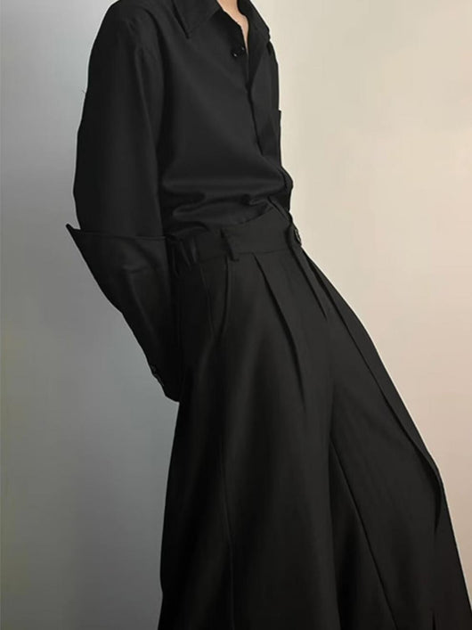 Pantalones Kendo Doble Capa - Diseño Casual Relajado para Hombre - Image 15