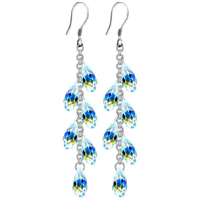Aretes de Cristal con Aguja de Plata - Cortina de Cuentas Brillante - Image 5