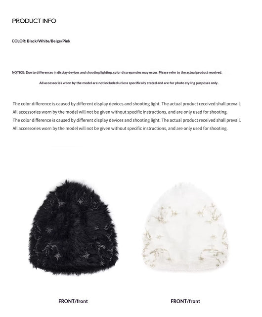 Gorro Tejido con Perlas y Piel de Visón Sintética - Calidez y Elegancia - Image 6