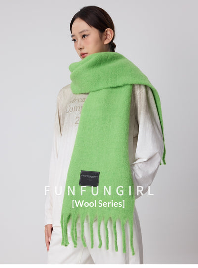 Bufanda de Lana Gruesa con Flecos Lisos para Mujer - Abrigo Cálido para el Cuello - Image 45