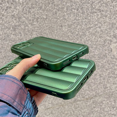 Funda de Silicona Verde Fluorescente con Rayas para Celular - Image 3