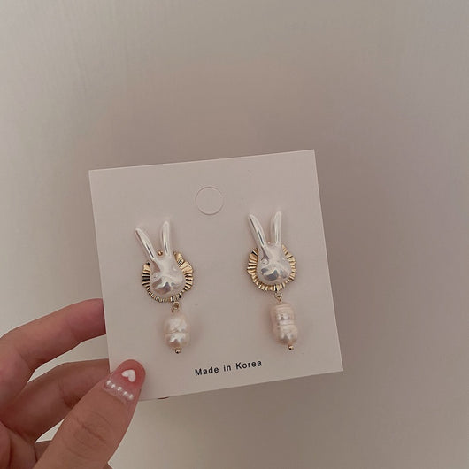 Pendientes de Conejito con Perla Barroca y Plata de Ley 925 - Image 6