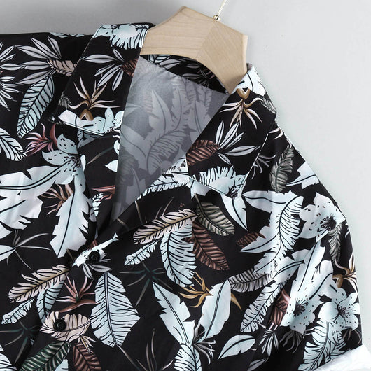Camisa Manga Corta con Estampado de Hojas Pequeñas - Image 14