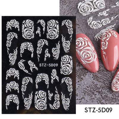 Stickers de Uñas 5D con Rosas Talladas en Estéreo - Image 20
