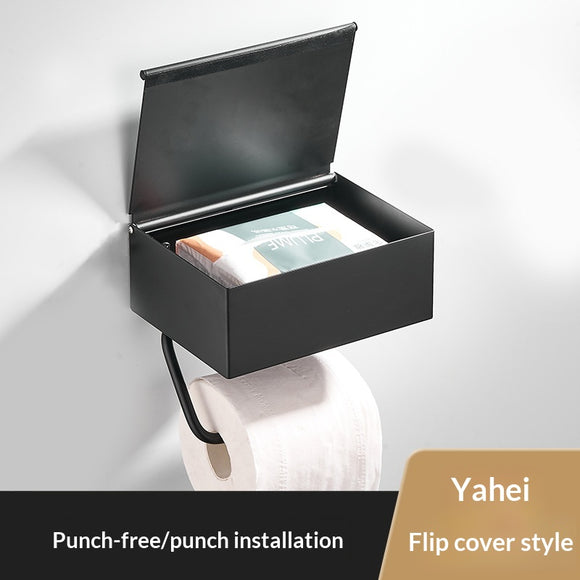 Organizador de Baño Negro con Repisa para Papel Higiénico y Toallitas