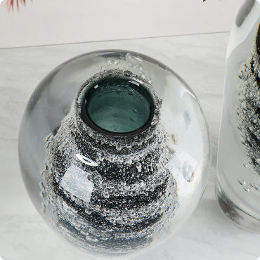 Jarrón de Cristal Elegante con Flores de Burbujas - Decoración Premium para Espacios de Lujo - Image 3