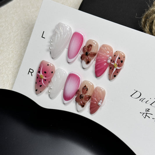 Parches de Uñas Artesanales 3D - Diseños Lindos Tallados a Mano