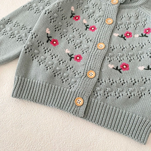 Cardigan Tejido Hueco Bordado Versátil - Image 21