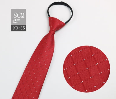Corbata Negra Rayada Azul con Cierre Rápido - Corbata Ejecutiva Lazy Zip - Image 130