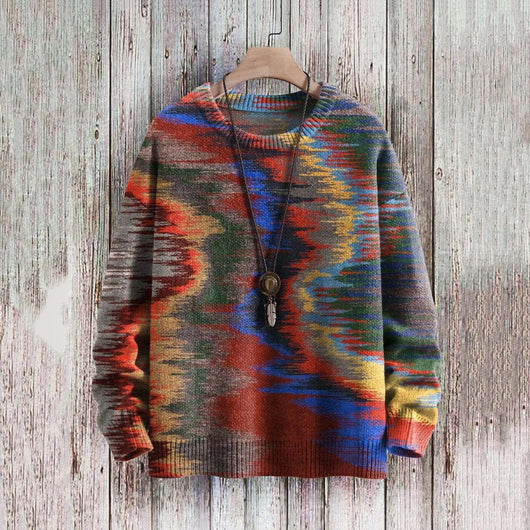 Suéter Largo Holgado con Estampado Abstracto Digital - Image 4