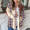 Chaqueta Patchwork de Pana a Cuadros - Estilo Europeo Otoño Invierno