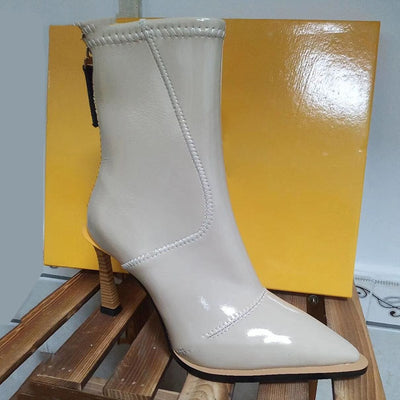Botines de Charol Punta Aguda Tacón Stiletto para Mujer - Image 14