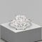 Anillo de Diamante de Hielo con Corte Flor de Cristal Completo