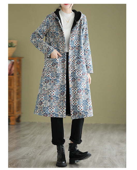 Chaqueta Acolchada Étnica con Capucha y Forro Polar Grueso - Image 10