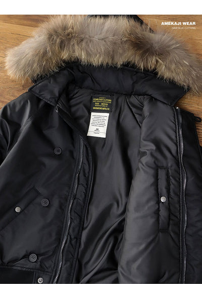 Chamarra Retro para Hombre con Cuello de Pelaje Grueso - Image 11