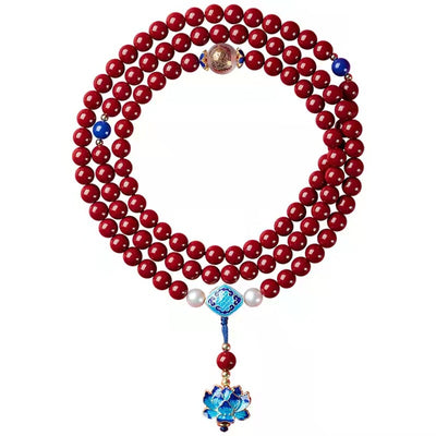 Pulsera Budista de Cuentas con Hilo Vermellón y Arena Dorada - Image 4