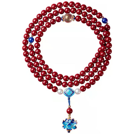 Pulsera Budista de Cuentas con Hilo Vermellón y Arena Dorada - Image 4