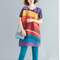 Blusa Coreana Oversize Rayas Arcoíris Talla Grande