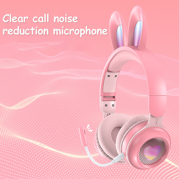 Auriculares Inalámbricos con Orejas de Conejo Luminosas y Extensibles