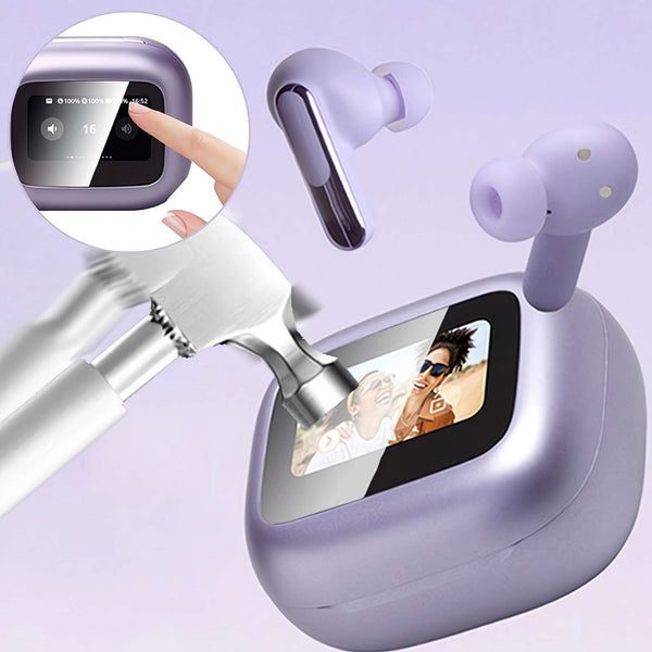 Protector de Pantalla LCD con Auriculares Bluetooth Inteligentes
