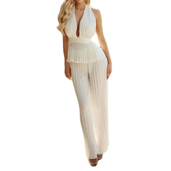 Conjunto de Traje Ejecutivo para Mujer - Blusa Elegante y Pantalón Suelto