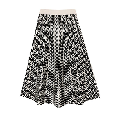 Falda Paraguas Estampada Cintura Alta con Hilo Core-spun - Image 5