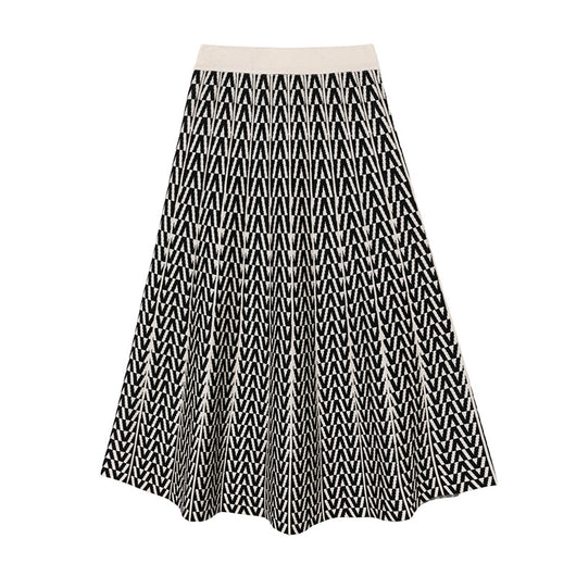 Falda Paraguas Estampada Cintura Alta con Hilo Core-spun - Image 5
