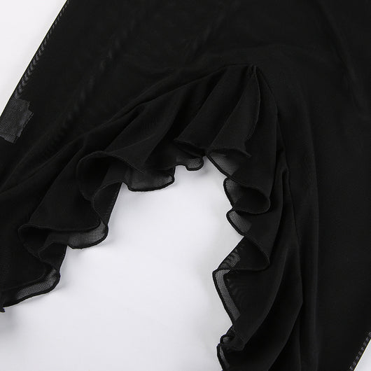 Top Maxi de Tul Negro con Volantes - Image 19
